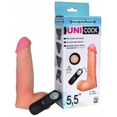 Фаллическая насадка Харнесс UNICOCK 5,5  с вибрацией - 17 см. - LOVETOY (А-Полимер) - купить с доставкой в Благовещенске