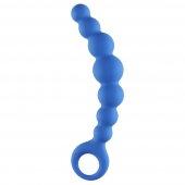 Синяя упругая анальная цепочка Flexible Wand - 18 см. - Lola Games
