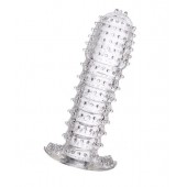Гелевая прозрачная насадка c шипами - 12 см. - Toyfa Basic - в Благовещенске купить с доставкой