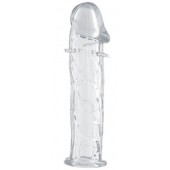 Гладкая прозрачная насадка с усиками под головкой - 12,5 см. - Toyfa Basic - в Благовещенске купить с доставкой