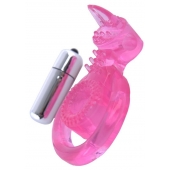 Розовая вибронасадка со стимулятор клитора   Язычок - Toyfa Basic - в Благовещенске купить с доставкой