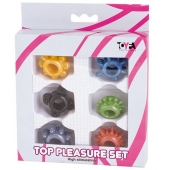 Набор из 6 разноцветных эрекционных колец - Toyfa Basic - в Благовещенске купить с доставкой