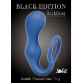 Синее эрекционное кольцо с анальной пробкой Double Pleasure Anal Plug - Lola Games - в Благовещенске купить с доставкой