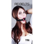 Чёрный кожаный чокер-кляп Tyra Black - Rebelts - купить с доставкой в Благовещенске