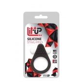 Чёрное эрекционное кольцо LIT-UP SILICONE STIMU RING 1 BLACK - Dream Toys - в Благовещенске купить с доставкой