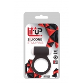 Чёрное эрекционное виброкольцо LIT-UP SILICONE STIMU RING 3 BLACK - Dream Toys - в Благовещенске купить с доставкой
