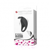 Чёрное эрекционное кольцо с вибрацией Rabbit Vibrator - Baile - в Благовещенске купить с доставкой