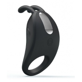 Чёрное эрекционное кольцо с вибрацией Rabbit Vibrator - Baile - в Благовещенске купить с доставкой