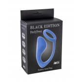 Синее эрекционное кольцо с анальной пробкой Button Anal Plug - Lola Games - в Благовещенске купить с доставкой