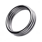 Металлическое эрекционное кольцо с рёбрышками размера L - ToyFa - в Благовещенске купить с доставкой