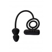 Чёрное эрекционное кольцо с вибропулькой и анальным хвостом - Erotist Adult Toys - в Благовещенске купить с доставкой