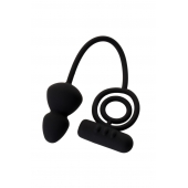 Чёрное эрекционное кольцо с вибростимулятором и анальным хвостом - Erotist Adult Toys - в Благовещенске купить с доставкой