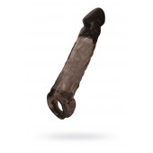 Чёрная насадка на пенис Tс подхватом - 19,5 см. - ToyFa - в Благовещенске купить с доставкой