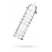 Прозрачная насадка на пенис TOYFA A-Toys с ребрами и точками - 15,3 см. - A-toys - в Благовещенске купить с доставкой