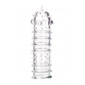 Прозрачная насадка на пенис TOYFA A-Toys с ребрами и точками - 15,3 см. - A-toys - в Благовещенске купить с доставкой