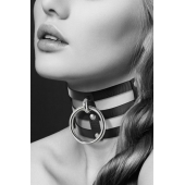 Чёрный тройной чокер с большим кольцом - Bijoux Pour Toi - купить с доставкой в Благовещенске