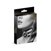 Чёрный тройной чокер с большим кольцом - Bijoux Pour Toi - купить с доставкой в Благовещенске