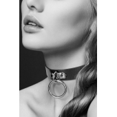 Узенький ошейник из полиуретана с кольцом - Bijoux Pour Toi - купить с доставкой в Благовещенске