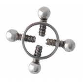 Серебристые зажимы для сосков на винтах - ToyFa - купить с доставкой в Благовещенске