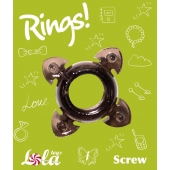 Чёрное эрекционное кольцо Rings Screw - Lola Games - в Благовещенске купить с доставкой