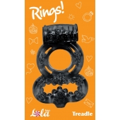 Чёрное эрекционное кольцо Rings Treadle с подхватом - Lola Games - в Благовещенске купить с доставкой