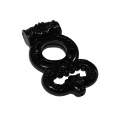 Чёрное эрекционное кольцо Rings Treadle с подхватом - Lola Games - в Благовещенске купить с доставкой