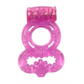Розовое эрекционное кольцо Rings Treadle с подхватом - Lola Games - в Благовещенске купить с доставкой