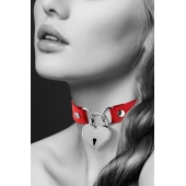 Красный чокер с замком в форме сердца - Bijoux Pour Toi - купить с доставкой в Благовещенске