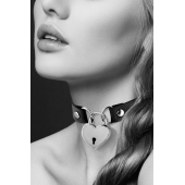 Черный чокер с замком в форме сердца - Bijoux Pour Toi - купить с доставкой в Благовещенске