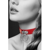 Красный узенький чокер с кольцом - Bijoux Pour Toi - купить с доставкой в Благовещенске