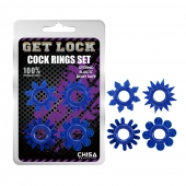 Набор из 4 синих колец Get Lock - Chisa - в Благовещенске купить с доставкой