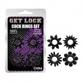 Набор из 4 черных эрекционных колец Get Lock - Chisa - в Благовещенске купить с доставкой