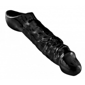 Чёрная увеличивающая насадка на член Mamba Cock Sheath Packaged - 16,5 см. - XR Brands - в Благовещенске купить с доставкой