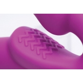 Ярко-розовый безремневой вибрострапон Evoke Vibrating Strapless Silicone Strap-on Dildo - XR Brands - купить с доставкой в Благовещенске