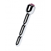 Серебристый уретральный плаг со стразом - 7 см. - ToyFa - купить с доставкой в Благовещенске