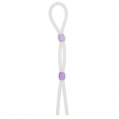 Прозрачное эрекционное кольцо-лассо SILICONE LASSO COCK RING DUAL BEADS - NMC - в Благовещенске купить с доставкой