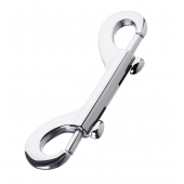 Серебристый двухсторонний карабин TOYFA Metal - ToyFa - купить с доставкой в Благовещенске