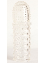 Прозрачная закрытая гелевая насадка - 13,5 см. - Toyfa Basic - в Благовещенске купить с доставкой