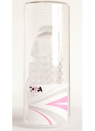 Гелевая прозрачная насадка с 2 отростками - 13 см. - Toyfa Basic - в Благовещенске купить с доставкой