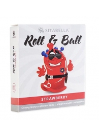 Стимулирующий презерватив-насадка Roll   Ball Strawberry - Sitabella - купить с доставкой в Благовещенске