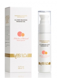 Универсальный массажный гель-смазка Allover Delicious Massage Gel с ароматом персика и аброкоса - 50 мл. - YESforLOV - купить с доставкой в Благовещенске