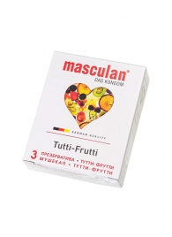 Жёлтые презервативы Masculan Ultra Tutti-Frutti с фруктовым ароматом - 3 шт. - Masculan - купить с доставкой в Благовещенске