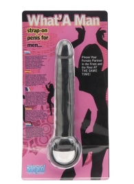 Чёрная насадка на пенис для анальной стимуляции WHATA MAN - 16 см. - Seven Creations - в Благовещенске купить с доставкой