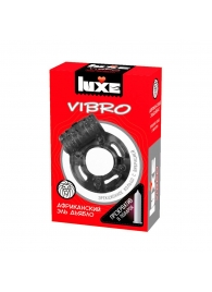 Чёрное эрекционное виброкольцо Luxe VIBRO  Африканский Эль Дьябло  + презерватив - Luxe - в Благовещенске купить с доставкой