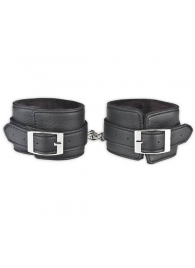 Черные фиксаторы для ног на цепи с мехом внутри - Lux Fetish - купить с доставкой в Благовещенске