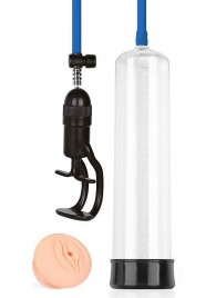 Прозрачная вакуумная помпа Sex Expert с насадкой-вагиной - Sex Expert - в Благовещенске купить с доставкой