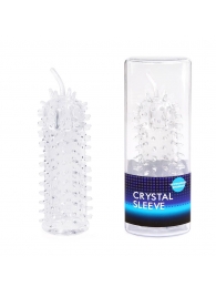 Закрытая рельефная насадка Crystal sleeve с усиками - 12 см. - Erowoman-Eroman - в Благовещенске купить с доставкой