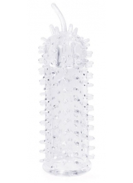 Закрытая рельефная насадка Crystal sleeve с усиками - 12 см. - Erowoman-Eroman - в Благовещенске купить с доставкой