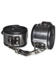 Эффектные серебристо-черные наручники с металлическим блеском - Sitabella - купить с доставкой в Благовещенске