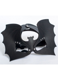 Черная кожаная маска на глаза  Летучая мышь - Sitabella - купить с доставкой в Благовещенске